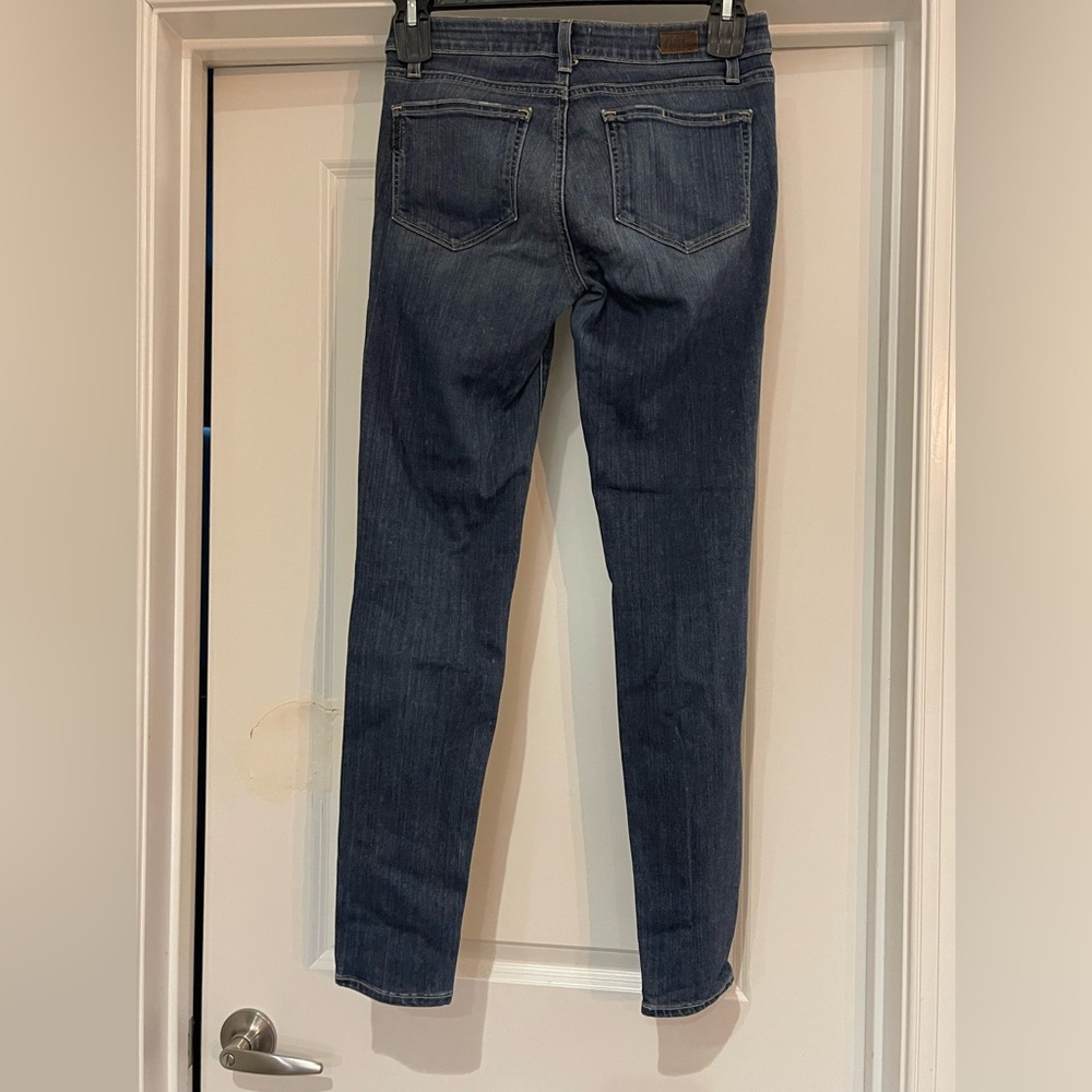PAIGE Dark Blue Distressed Verdugo Ultra Skinny Jeans - Picture 2 of 6